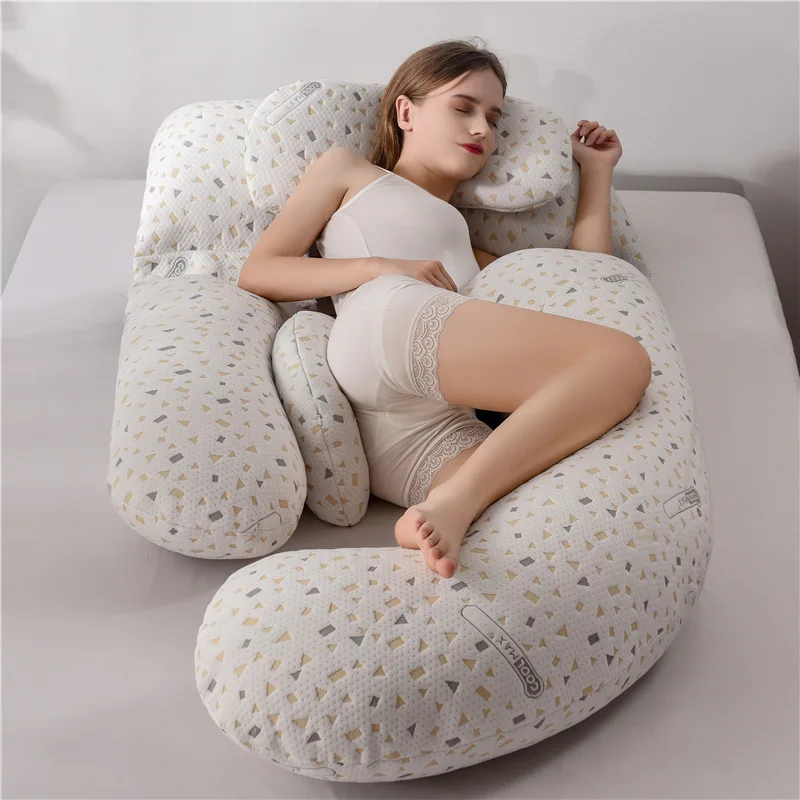 

Croker Horse Pregnant Women Multi-functional U-shaped Pillow - 100% Cotton Memory Foam Pregnancy Waist Side Sleeping Pillow