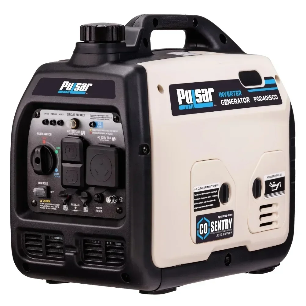 Pulsar 4000-Watt Super Quiet Gas Powered Inverter Generator with CO Sentry USA NEW