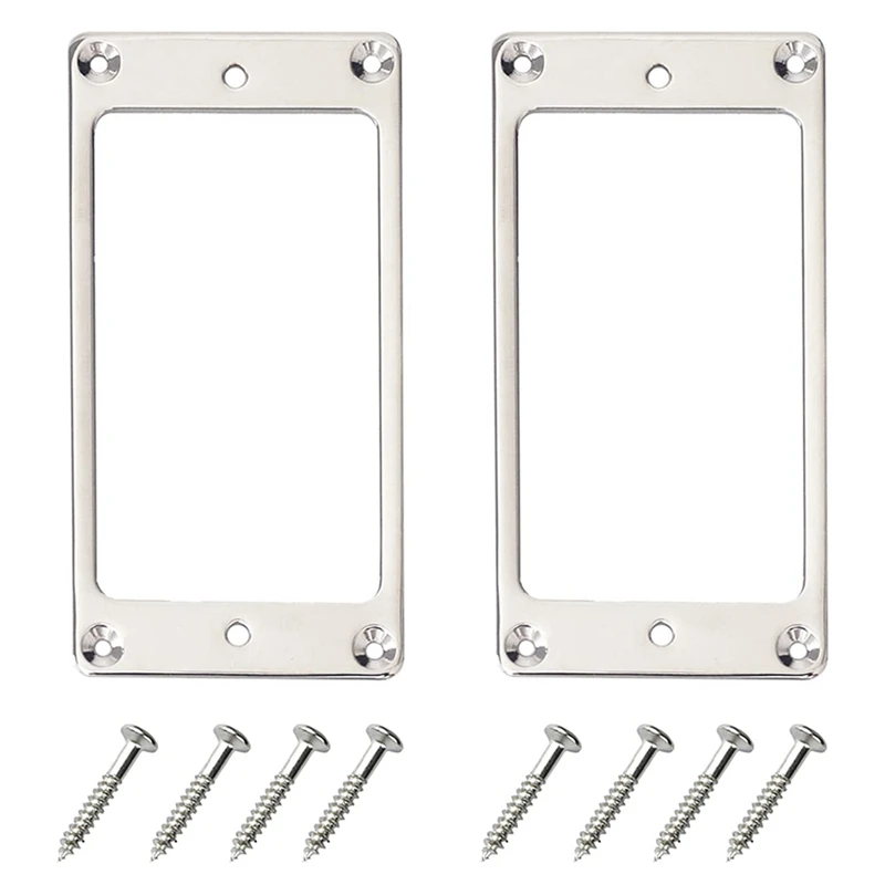 

Metal Humbucker Pickup Ring Cover Frame Replacement Compatible With LP Guitar Mounting Electric Guitars (Silver) Easy Install