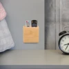 Wall Mount Remote Control Holder Rack Wooden Storage Box Self Adhesive Case Bamboo Ac Controller Stand Remote Shelf Home Storage 2