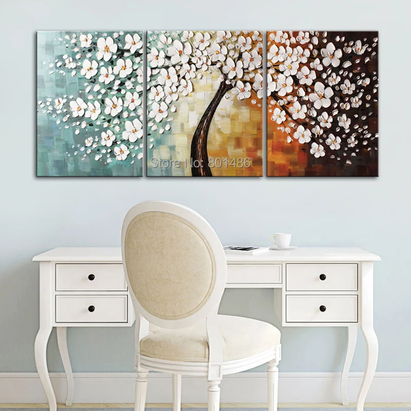 

Картина маслом ручной работы нож цветок абстрактные картины на холсте синий пахира макрокарпа дерево настенное Искусство Декор современный холст