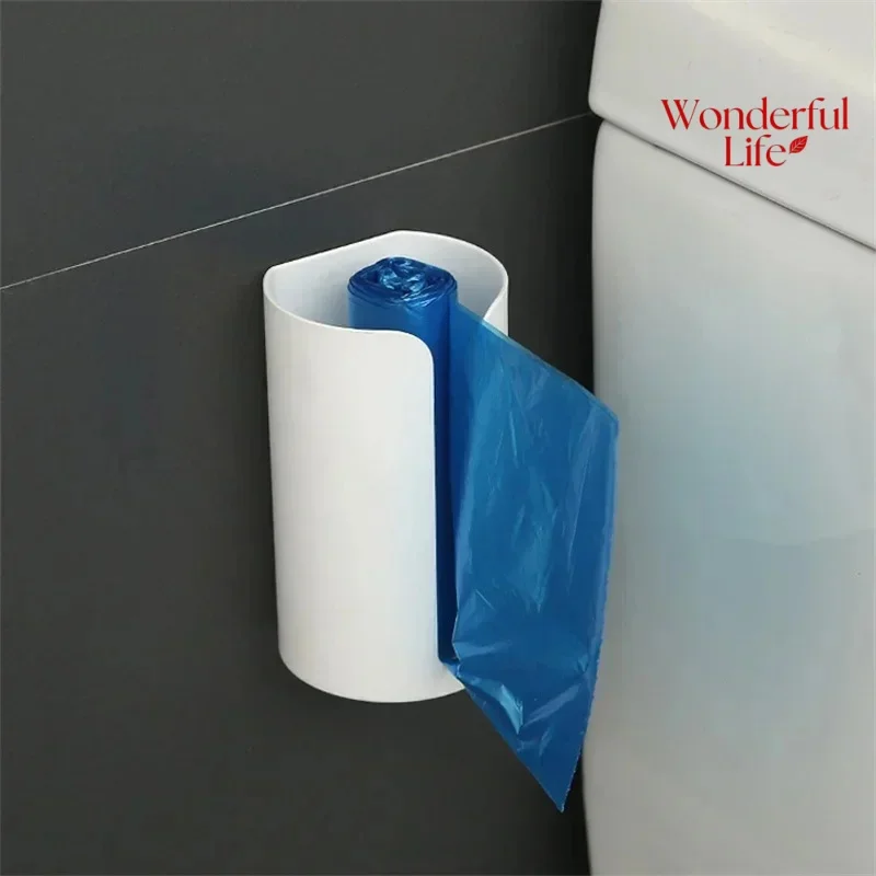1Pcs Holder Punch-free Self-adhesive Wall-mounted Garbage Bags Storage Rack Plastic Bag Organizer