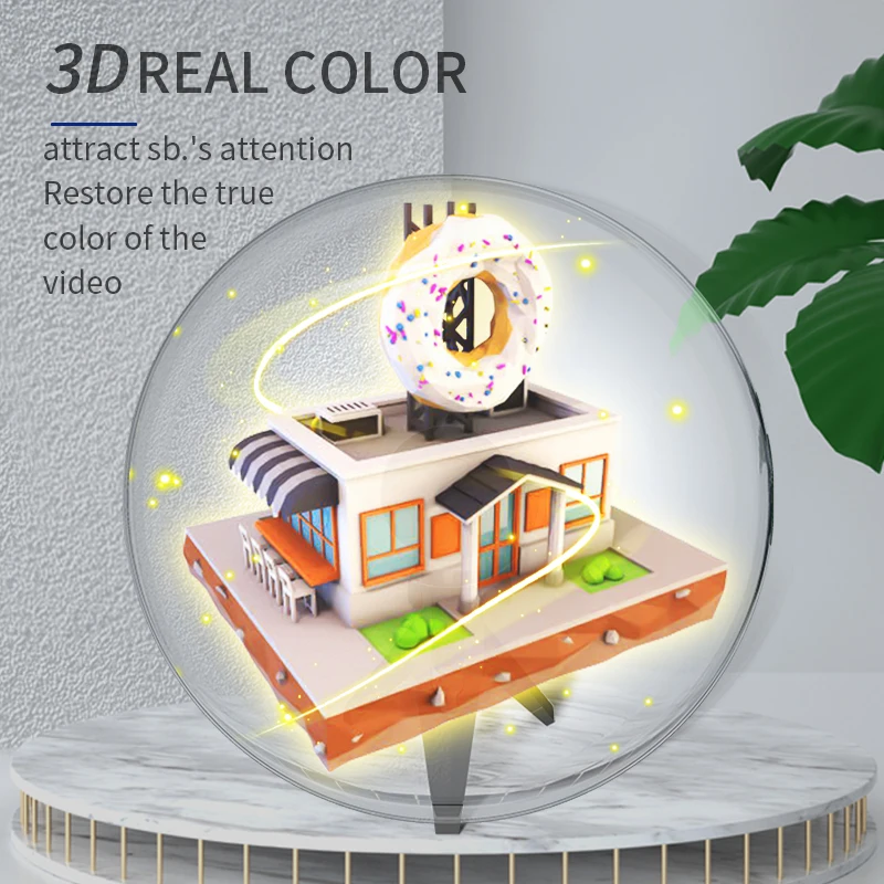 

3D HD Desk Hologram Fan Projector Small Sign Holographic Player Shop Bar Party Advertising Display Light Support Image Video