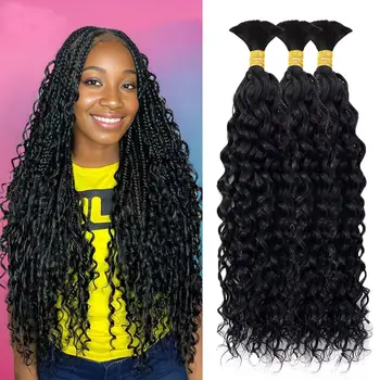 Bulk Human Hair For Braiding Color 30 Blonde Mix Curly No Weft Double Drawn Wholesale Burmese Boho Braids Human Hair Extensions 1