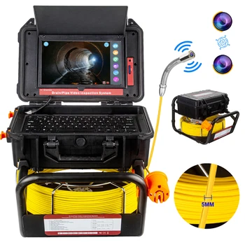 Sewer Camera with 10.1in HD Screen and 512HZ Locator Self-Leveling Distanc Counter Inspection Camera with keybord and 5mm Cable 1