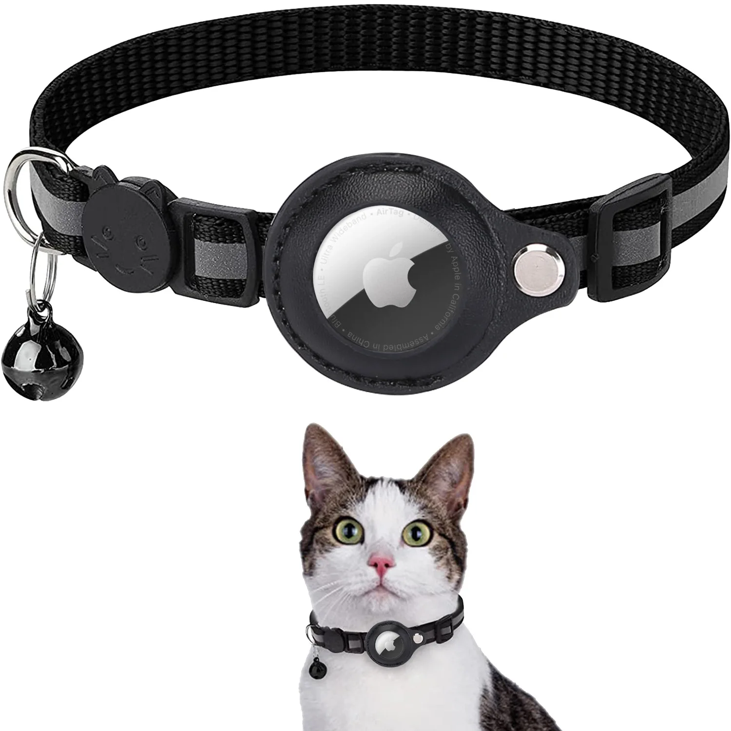 

Apple AirTag Pet Collar Reflective Anti-Lost Dog Tracker Protective Case With Bell WaterProof For Kitten Dog Pet GPS Accesories