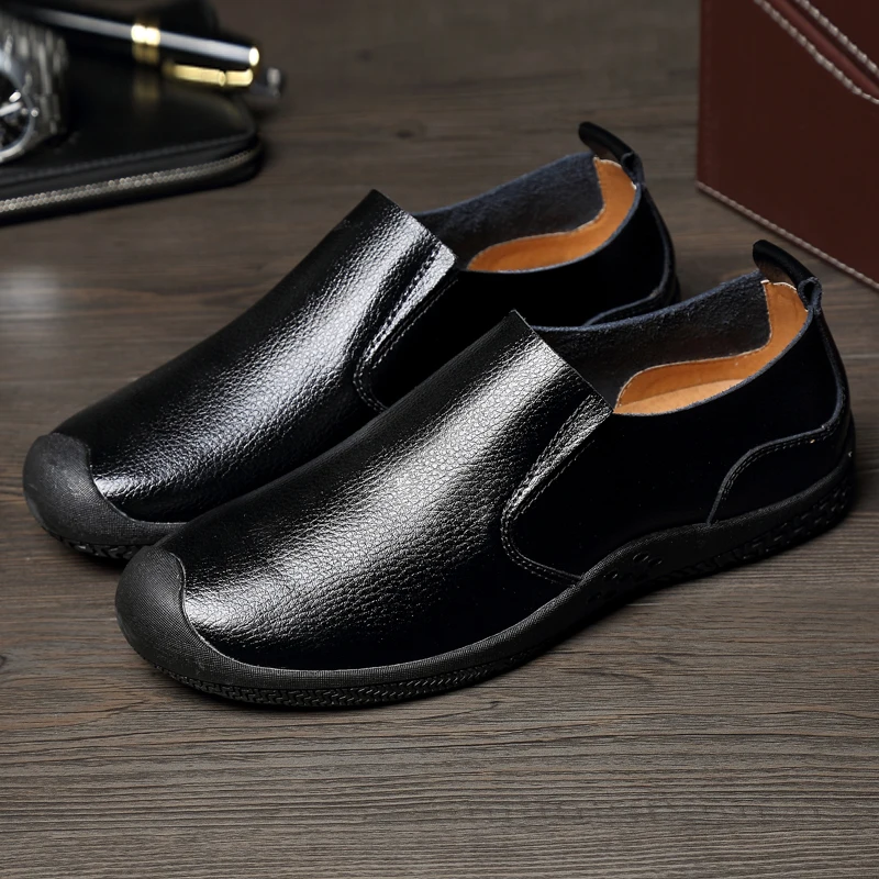 

Men genuine Leather Shoes slip on Luxury Brand Casual Shoes Men Loafers Moccasins Sneakers Breathable Driving Men's Shoes