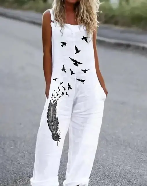 casual mouwloos pocket design jumpsuit 