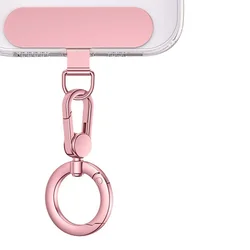 Rotatable Metal Buckle Phone Lanyard with Steel Clip and Card Tab (D)