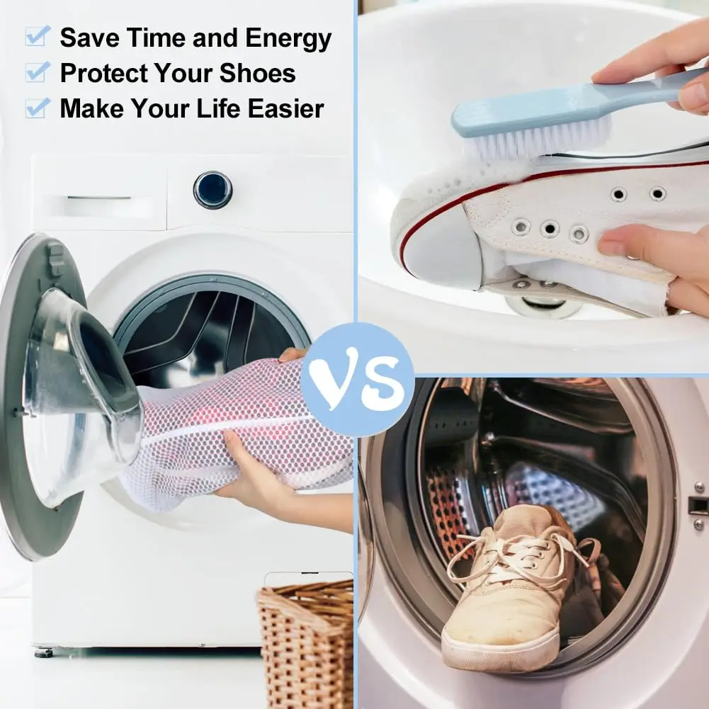 Shoes Wash Bags Shoe Laundry Bags Sneaker Mesh Washing Cleaning Bag Travel Organization Pouch For Sneakers Socks Washing Machine 4