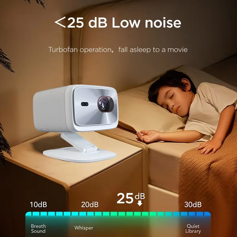 جهاز عرض لينوفو بدقة 4K فائقة الوضوح، 100P، أندرويد، واي فاي 6، تركيز تلقائي، للاستخدام الخارجي، فيديو عالي الدقة، جهاز عرض ليزر محمول، مسرح منزلي للأفلام.