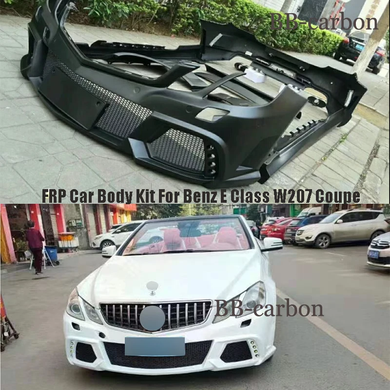 

For Merceders Benz E Class W207 Coupe Car Body Kit FRP Unpainted Front Rear Bumper Side Skirts Fenders Tail Pipes Spoiler Wing