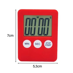 Magnetic Digital Kitchen Timer with LCD Display and Multi - Function Alarm (Red)