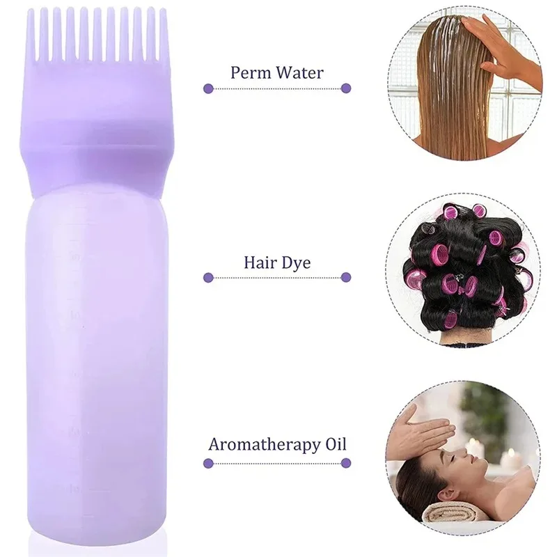 120ml Hair Dye Applicator Brush Bottle Dyeing Shampoo Bottle Oil Comb Hair Dye Applicator Tool Coloring Styling Tool