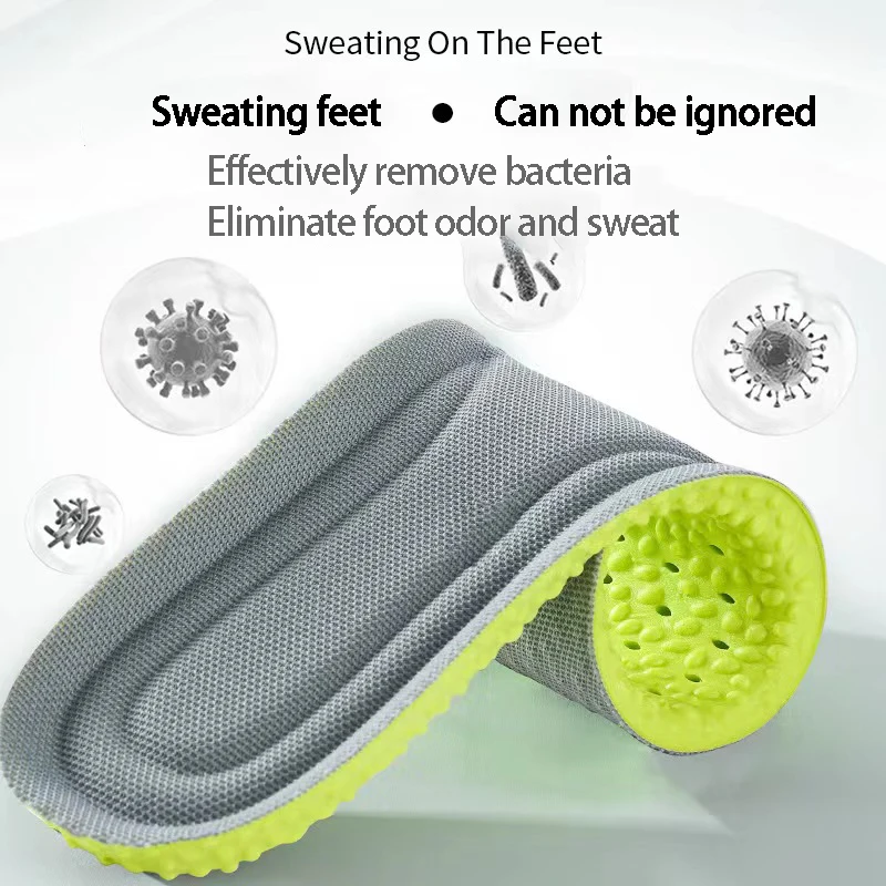 New Orthopedic Insoles Deodorization Memory Foam Sports Running Sockliner Shock Absorption Breathable Mesh Soft Cushion_voghion.com