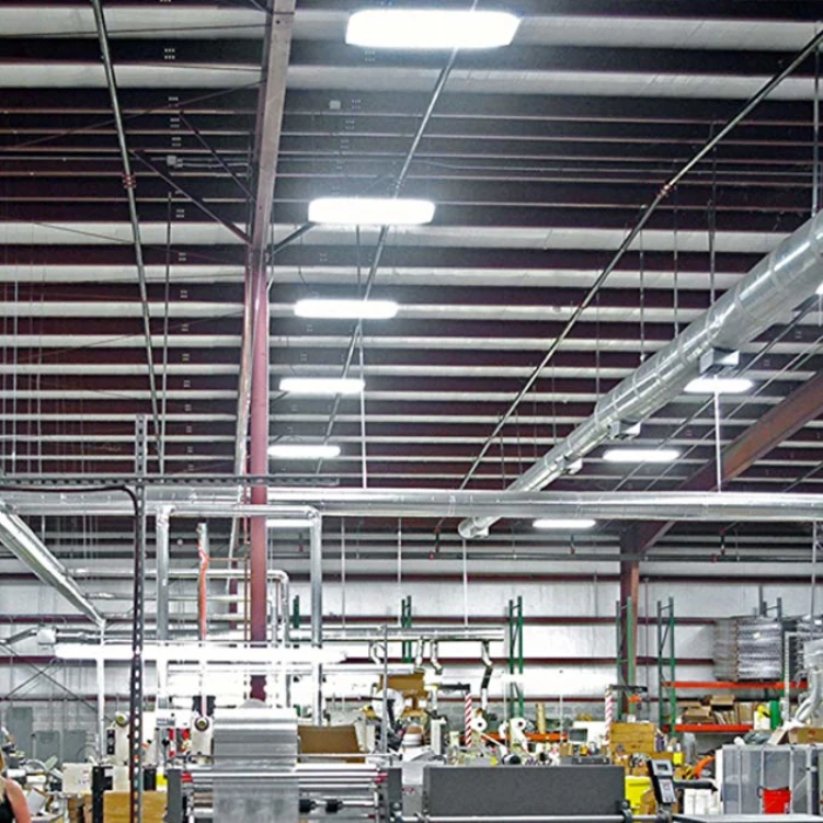 4FT Linear LED High Bay Fixture 1-10V Dimmable Motion Sensor Optional Indoor Commercial Hanging Lamp