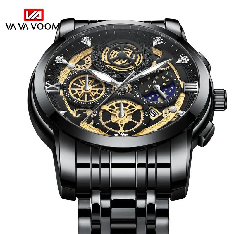 Luxury Quartz Man Business Watch Waterproof Stainless Steel Strap Sport Watch Fashion Waterproof Quartz Wristwatch