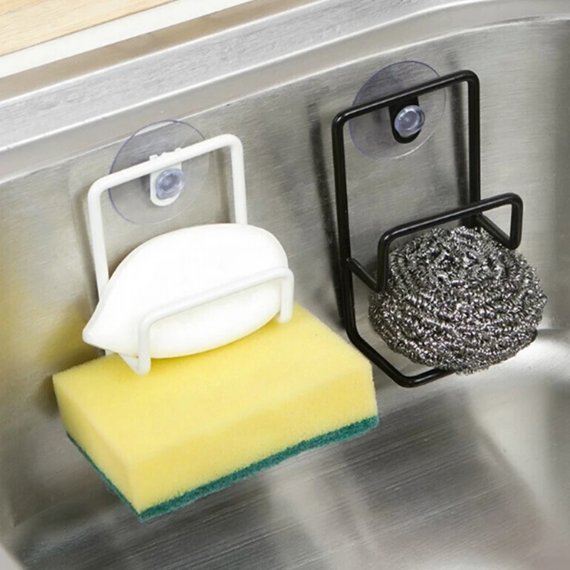 Sink Countertop Rack Wall Mounted Drain Rack Sponge Dishcloth Holder Sink Kitchen Accessories Punch-free