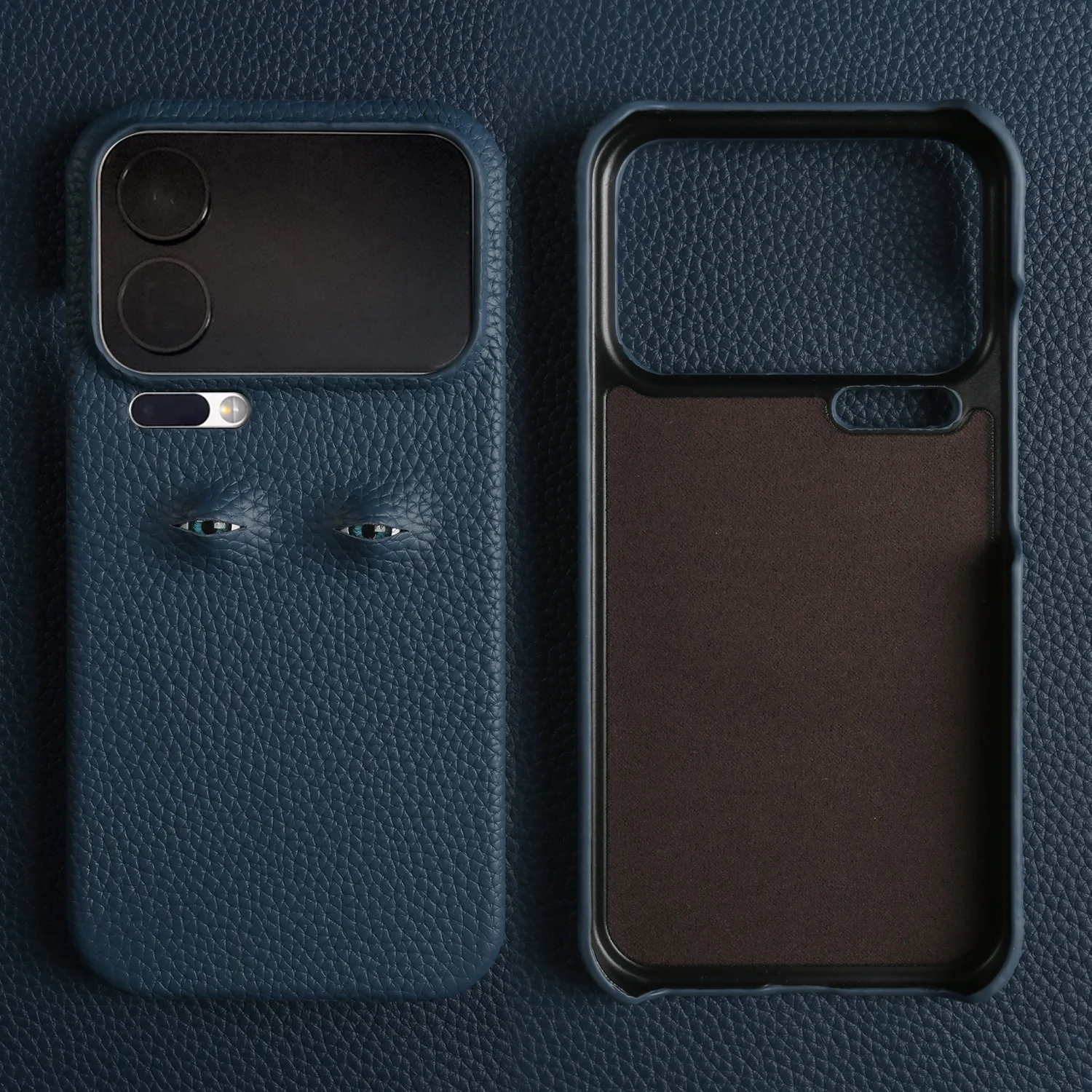 Unique Eye Design Genuine Leather Phone Shell - Personal Back Protective Case