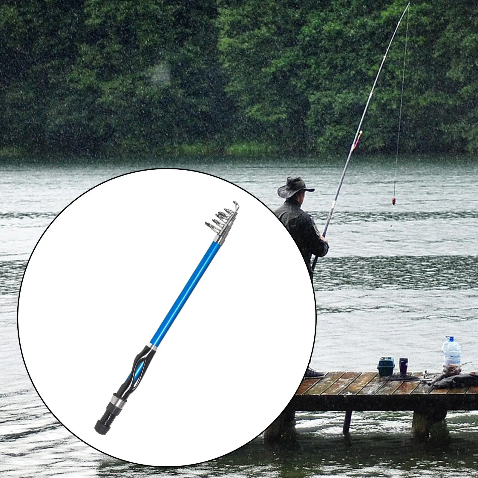 Telescopic Fishing Rod Top Rings Lightweight Fishing Accessories Telescopic Fishing Pole for Salmon Ponds River Sea Fishing Bass
