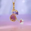Fashion Openable Enamel Easter Egg Rabbit Pendant Necklace for Women Elegant Niche Party Jewelry Keychain Pendant Valentine Gift 1