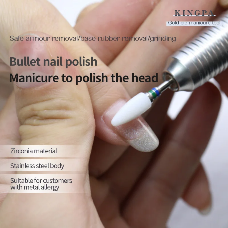 

Eectric Nail Drill Bit Upgrade Flame for Podiatry Materi Bullet Shape Bit Special Tools Ceramic Bullet-Shaped Nail Polish Head
