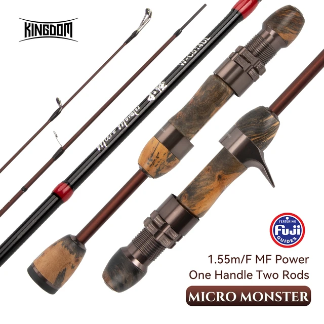 Kingdom MicroMonster 1.55m F MF Action Casting Spinning Fishing Rod 2  Section 3 Section FUJI