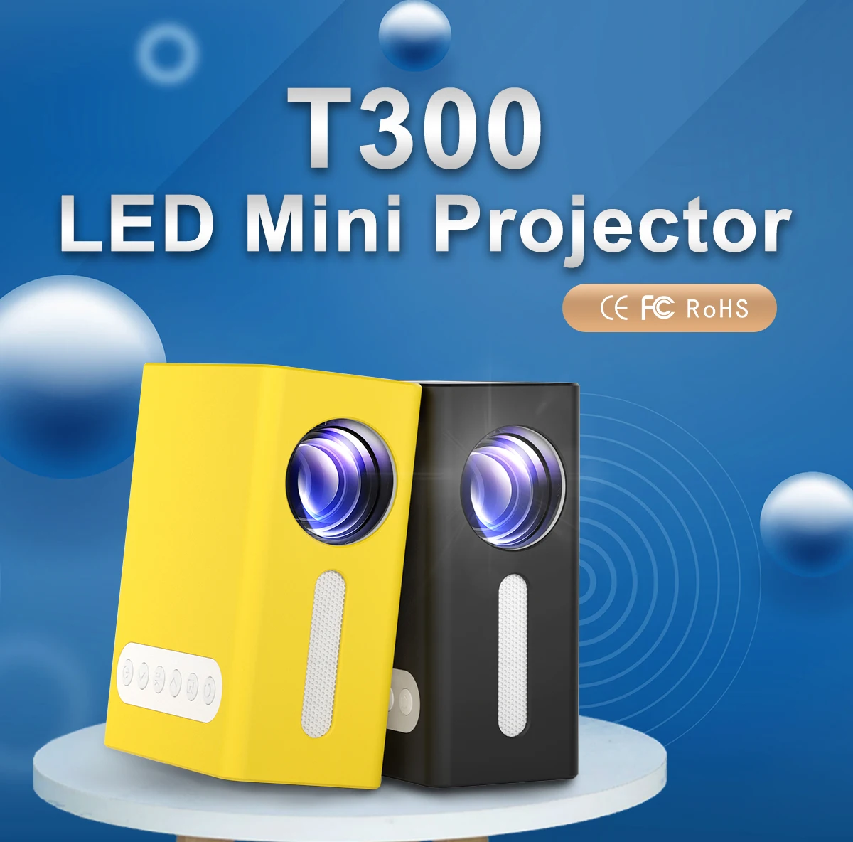 

Salange T300 LED Mini Projector Mirror Phone 1080P Supported Home Theater Beamer HDMI USB Movie Video Portable Outdoor TV Stick