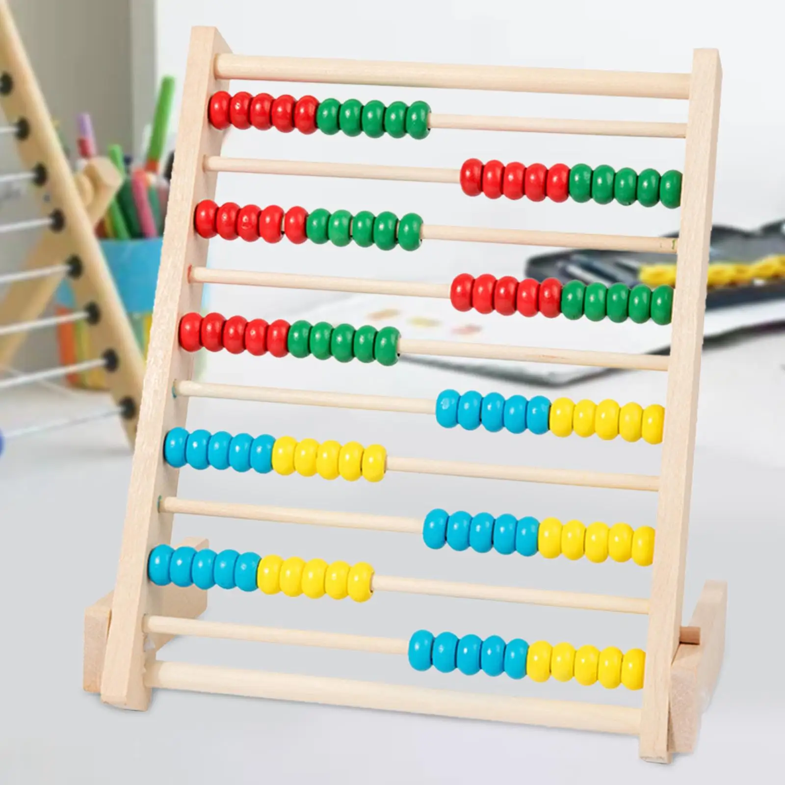 Wooden Abacus Montessori Toy Math Learning Toy Counting Frame for Birthday Accessories