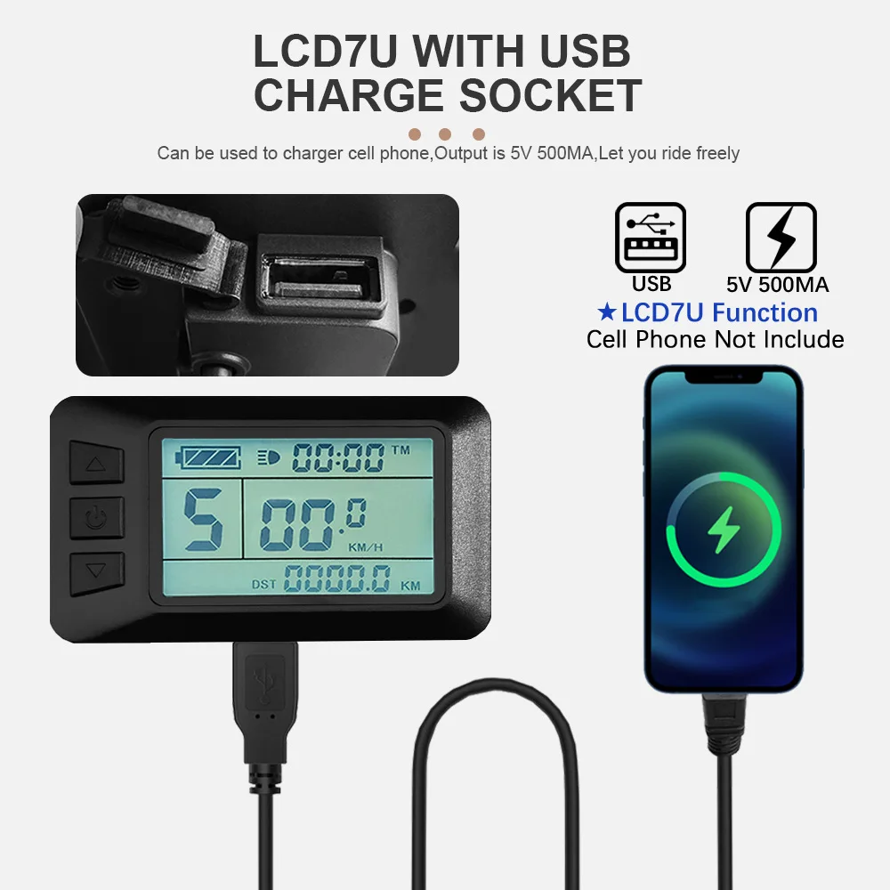 Écran LCD étanche Pour Conversion VAE (24V-72V) — Compatible Tous Vélos électriques, Neuf Avec Garantie 2 Ans