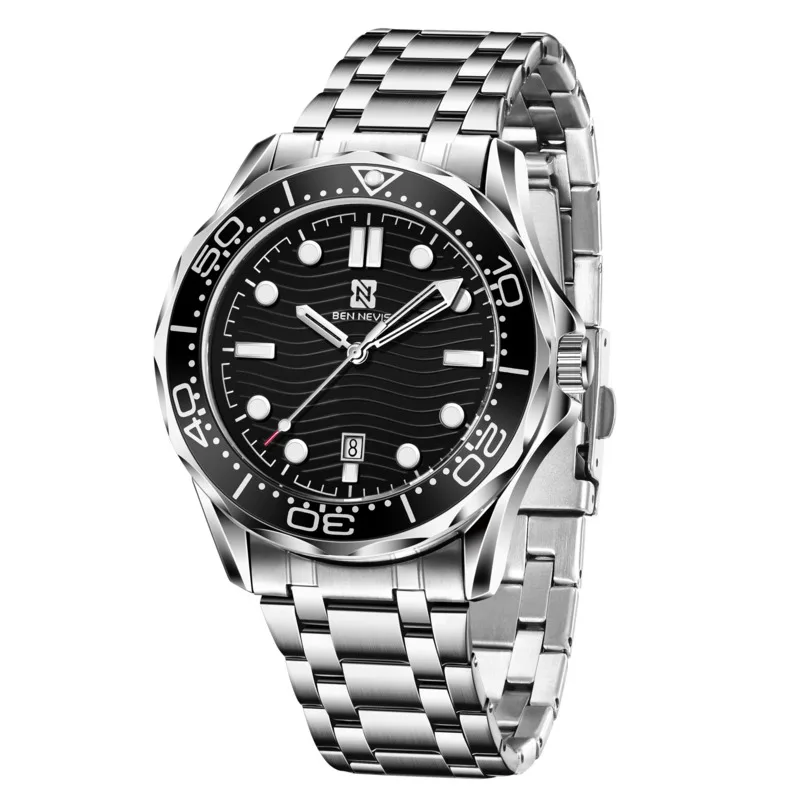 Business Quartz Watch For Men Fashion Calendar Nightlight Waterproof Men's Stainless Steel Watch Strap Watch Male Clock Reloj