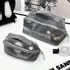 Double Layer Travel Cosmetic Bag Large Capacity Mesh Makeup Bag Makeup Storage Pouch Travel Toiletries Cosmetic Storage Bags 3