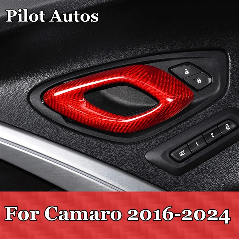 2016-2024 For Chevrolet Camaro Inner Door Handle Frame Genuine Carbon Fiber  Sticker Interior Decoration - AliExpress