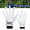 1 Pair Women Lambskin Leather Golf Gloves with Mark Ladies Breathable Open Finger Mittens Right and Left Hand Sport Gloves 3