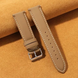 Vintage Brown Top - Grain Leather Quick Release Watch Strap - Gold Buckle (Brown)