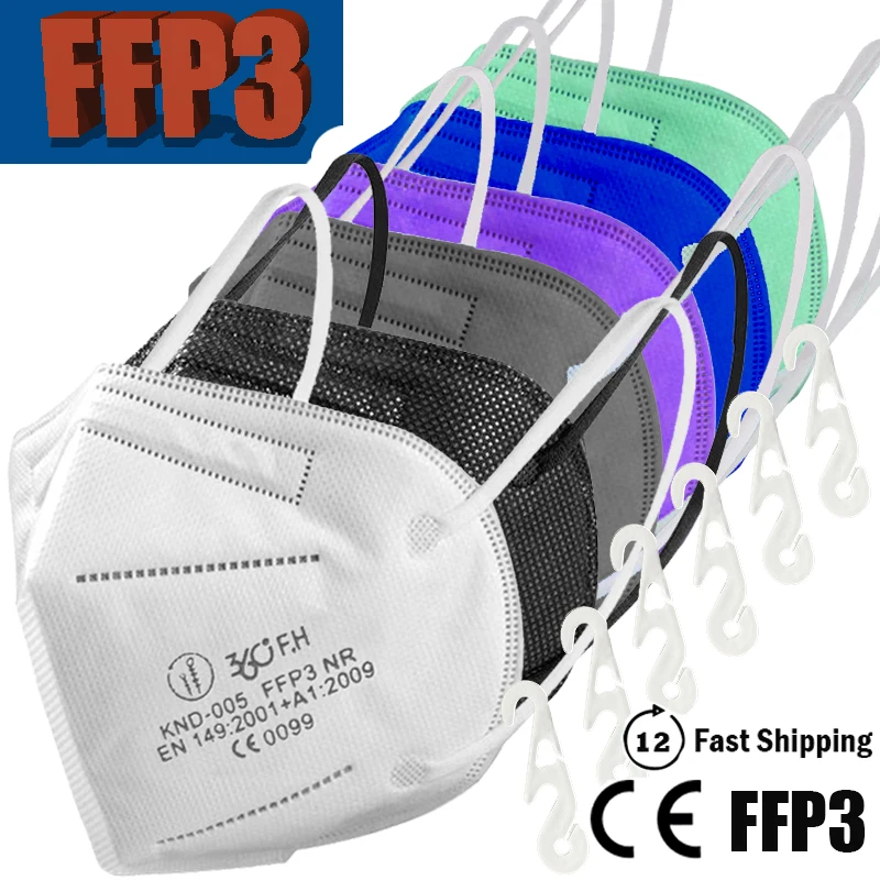 Маска для лица mascarillas fpp3 ffp3 Черная защитная ffp3mask pff3 mascherine с губкой индивидуально