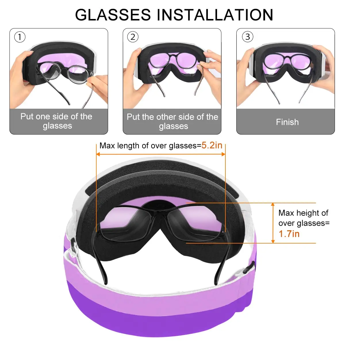Findway Kid Ski Goggles Anti Fog UV Protection Snow Goggles OTG Design Over Helmet Compatible Skiing Snowboarding 5