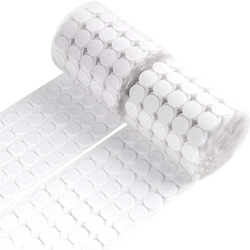

4000pairs 10/15/20mm Transparent Dot Stickers Self Adhesive Fastener Hook and Loop Tape Nylon Strong Glue Tape Baby Round Coin