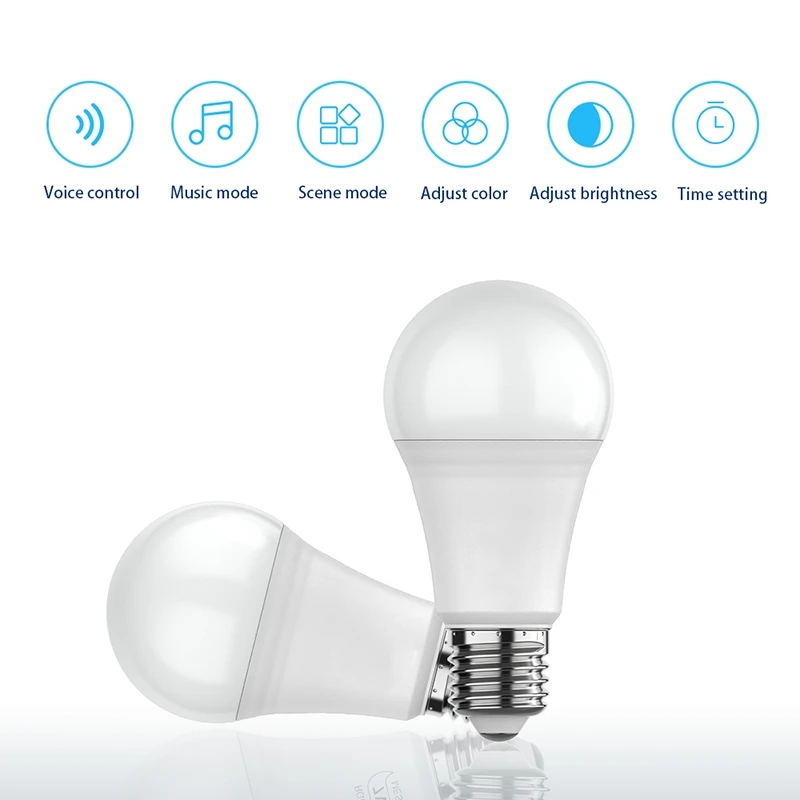 Smart WiFi Dimmable Color-Change LED Light Bulb with App & Voice Control