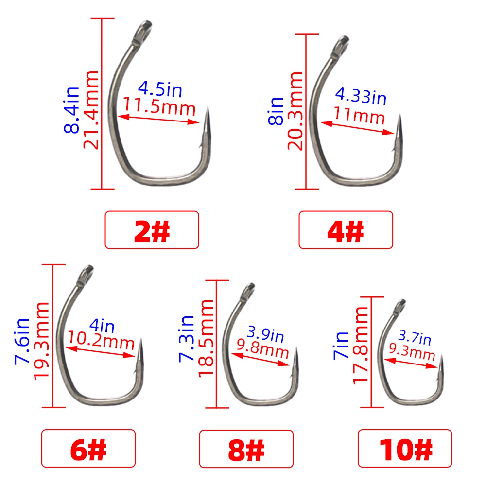 15 hameçons pour carpe PTFE micro-barbelés acier carbone - modèles X917 haute performance