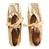 Women Square Toe Flats  Simple Style Daily Shoes Lady Shoes Spring Autumn Flats Gold Mule Slip On Women Basic  Loafers 1