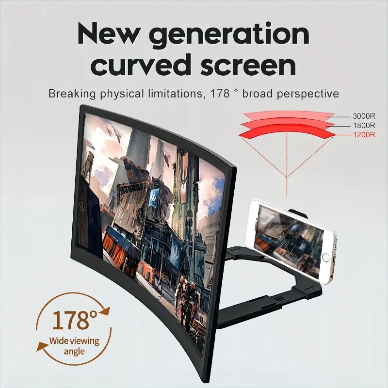 3D Phone Screen Magnifier for Smartphones Foldable Stand Adjustable Zoom Flip Phone Magnifier for Movie/Video/Gaming Devices 1 3D Phone Screen Magnifier for Smartphones Foldable Stand Adjustable Zoom Flip Phone Magnifier for Movie/Video/Gaming Devices 1