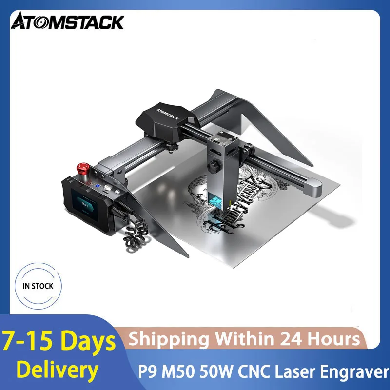 ATOMSTACK P9 M50 50W CNC Laser Engraver Cutting Machine Wifi Connection Fixed-Focus Laser 220*250mm Cut 20mm Wood 15mm Acrylic