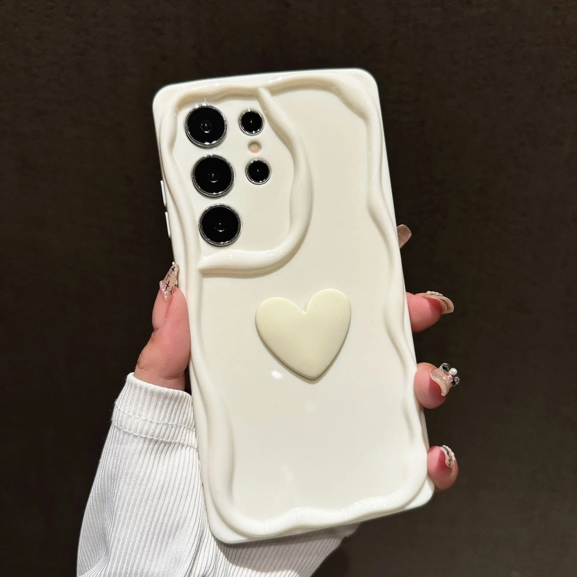 3D Love Heart Shockproof Back Cover Case