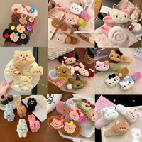 Cute Bear Lamb Wool Hairpin Large Plush Duckbill Clip Women's Side Bangs Clip Face Wash Hair Accessories