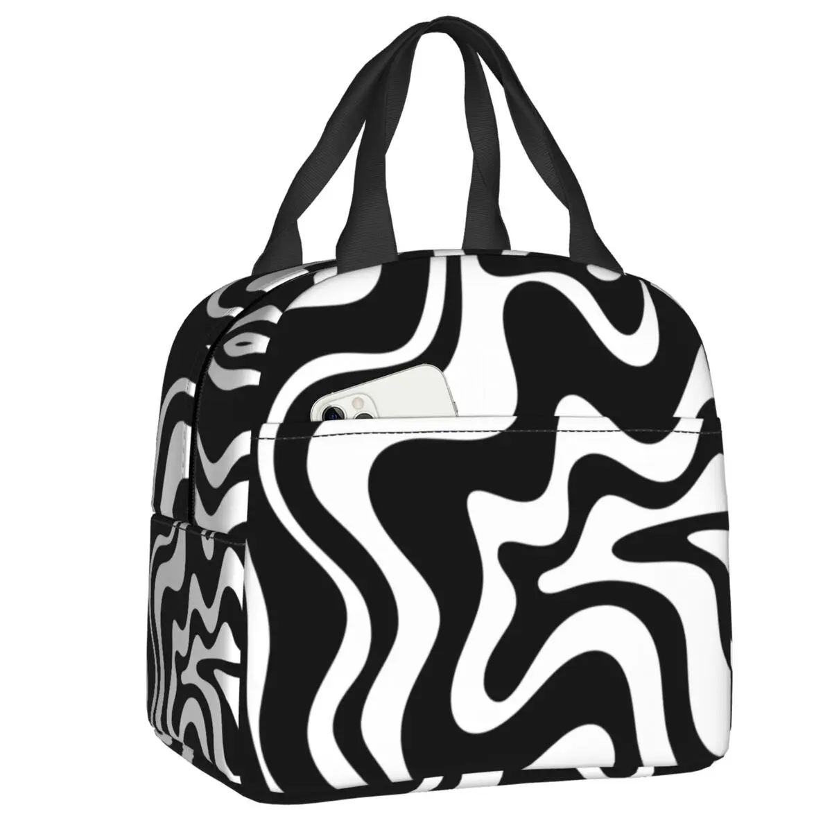 Psychedelic Aesthetic Lunch Bag Abstract Geometric Swirls Cooler Thermal  Insulated Lunch Box for Women Work School Food Tote Bag - AliExpress