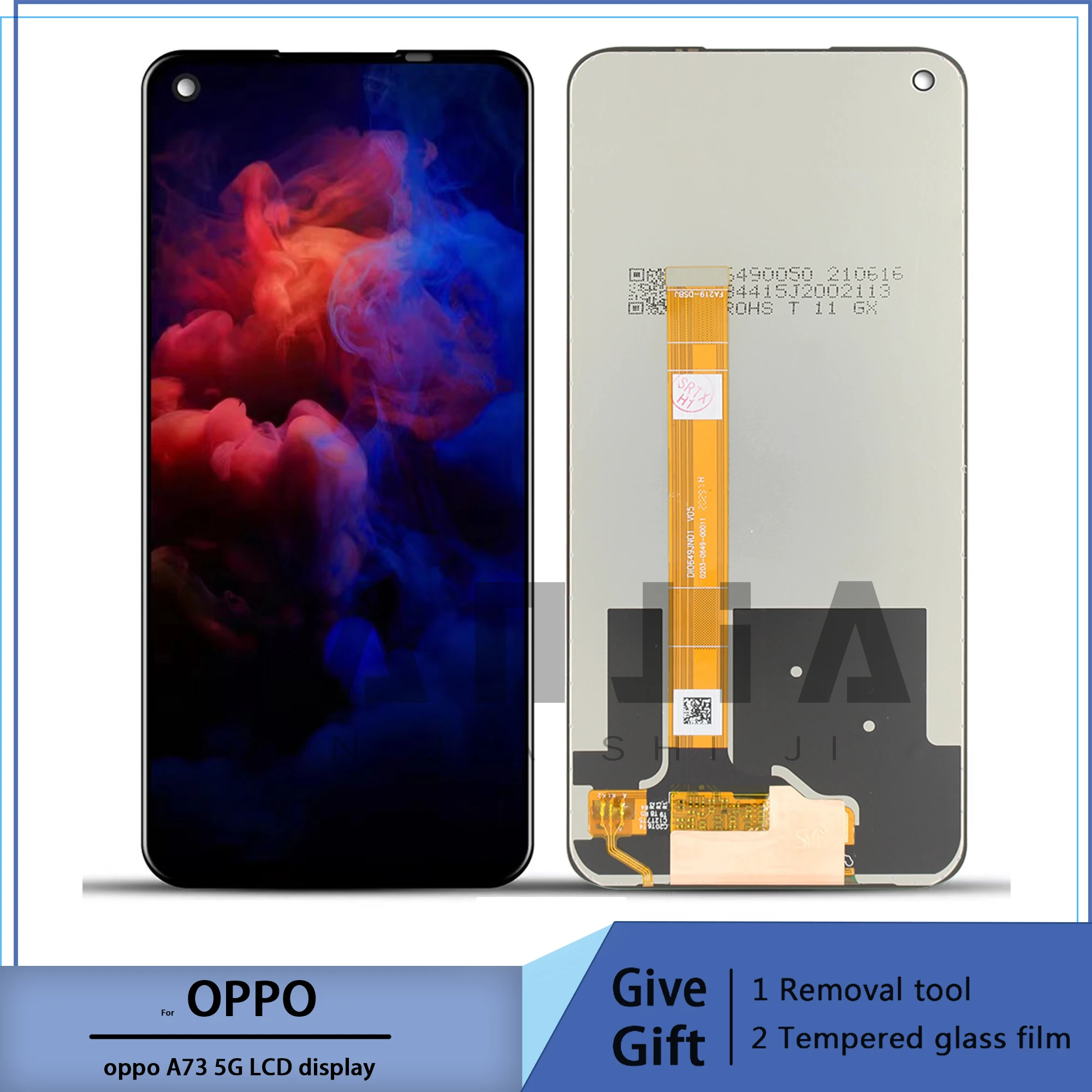 OPPO A73 LCD Display Screen Touch Digitizer Assembly with Frame,For OPPO A73 5G, Narzo 30 Pro 5G, RMX2111, V5 5G