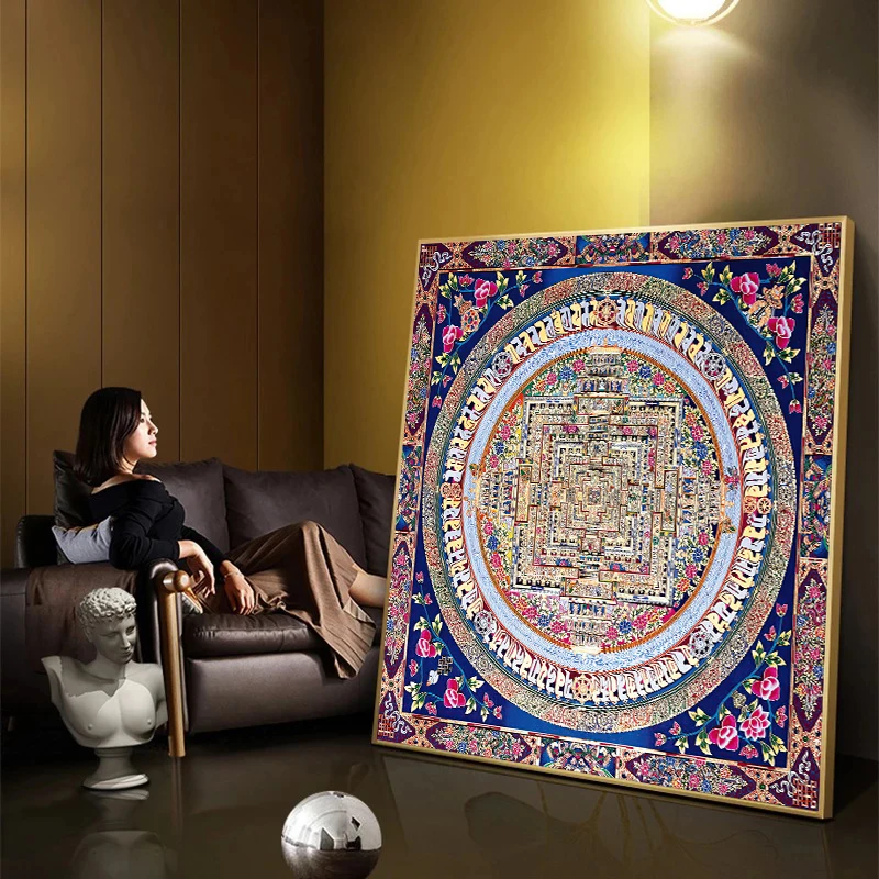 

Mandala Art Canvas Painting Thangka Religion Poster and Prints Modern Home Decorative Paintings for Living Room Decor Cuadros