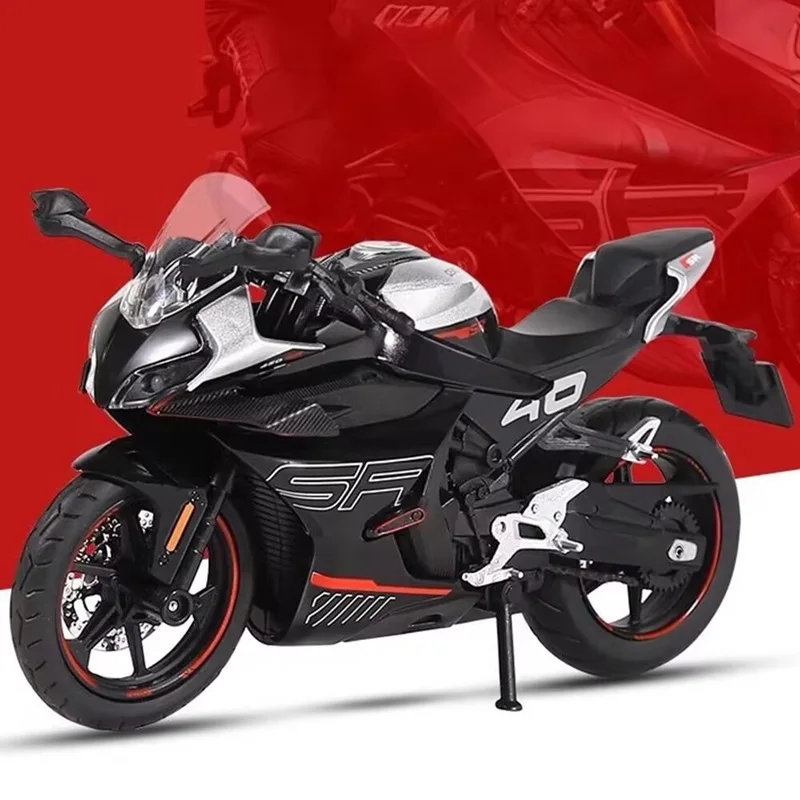 1/12 CFMOTO 450SR 합금 레이싱 오토바이 모델 시뮬레이션 다이캐스트 금속 스트리트 스포츠 오토바이 모델 사운드 라이트 아이 장난감 선물