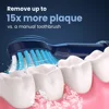 Sejoy Electric Sonic Toothbrush USB Rechargeable with 6 Replacement Heads 3 Gears Long Battery Life Tooth Brush 6